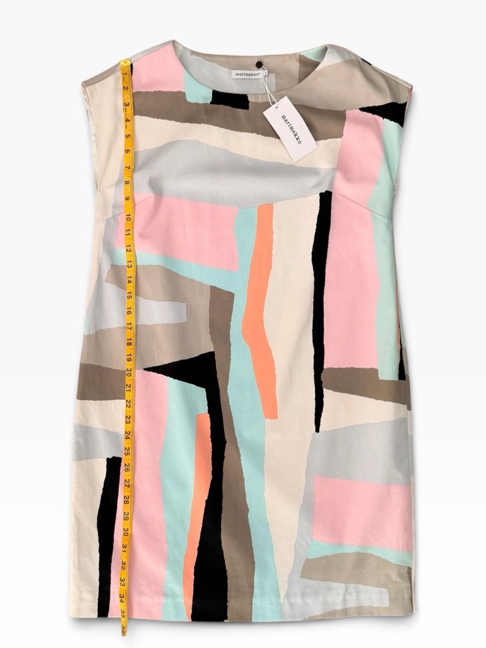 NWT Marimekko Pekka Shift Dress Pastel Nippu Abstract Print Size 38 US 8 - Picture 5 of 7